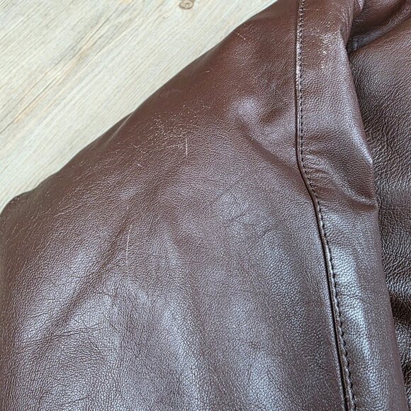 Eddie Bauer Vintage Women's Jacket Leather Winter Down-filled - Picture 8 of 13
